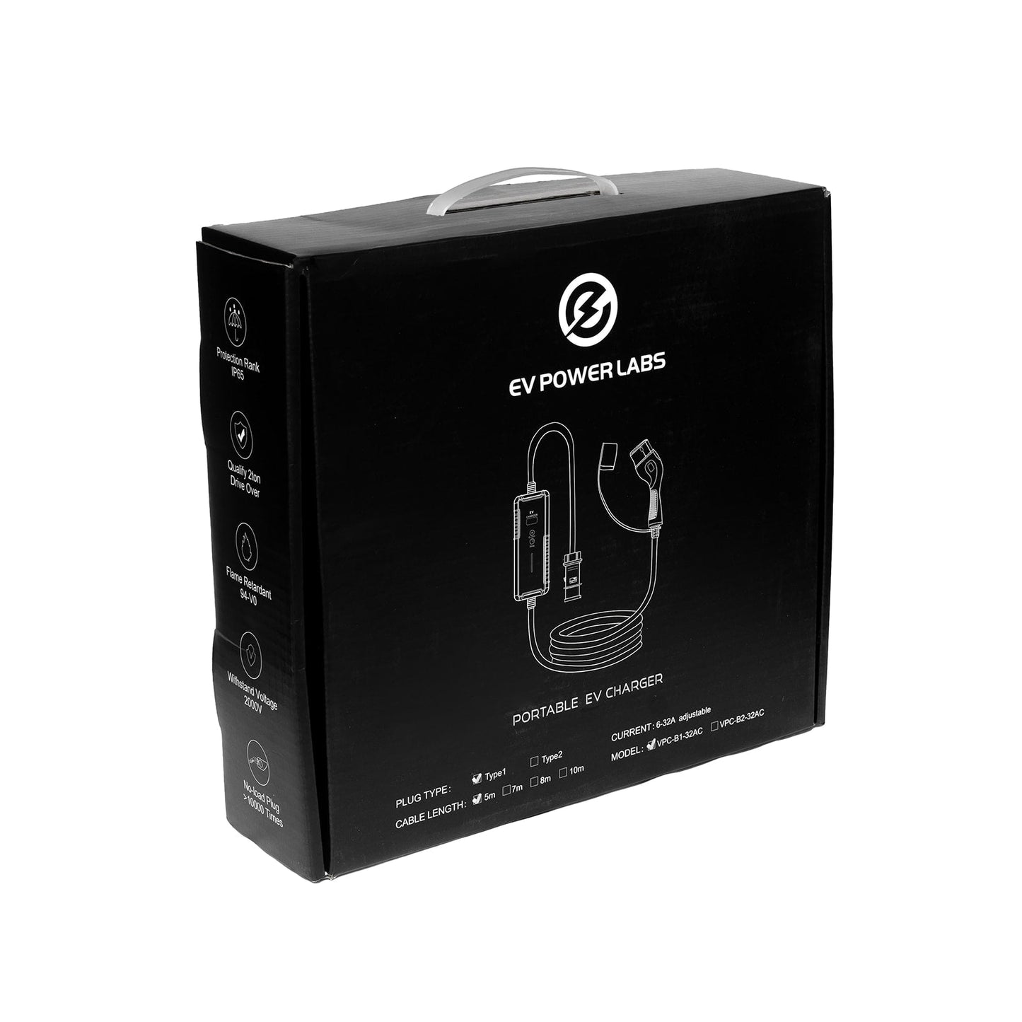 Type 1 Portable EV Charger | 6-32A(Adjustable) | CEE/Caravan Plug | EV Power Labs - Ev Power Labs