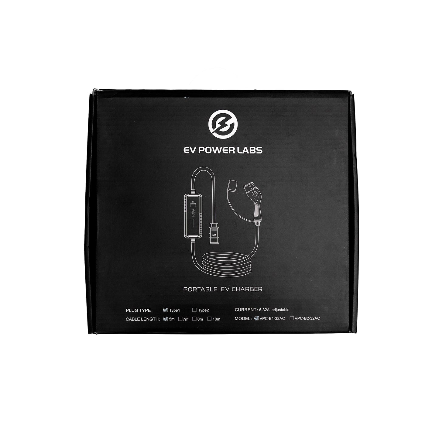 Type 1 Portable EV Charger | 6-32A(Adjustable) | CEE/Caravan Plug | EV Power Labs - Ev Power Labs
