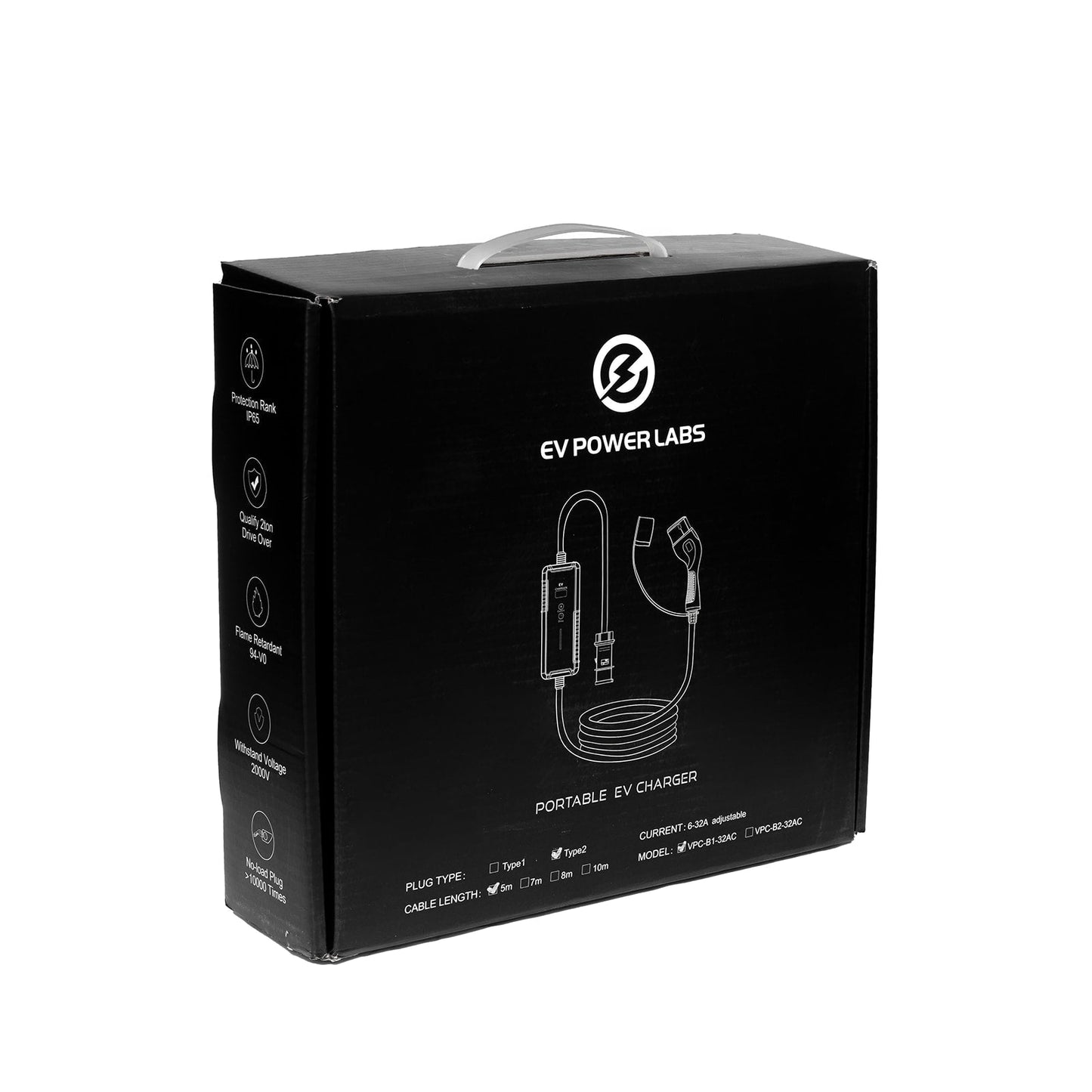 Type 2 Portable EV Charger | 6-32A(Adjustable) | CEE/Caravan Plug | EV Power Labs - Ev Power Labs