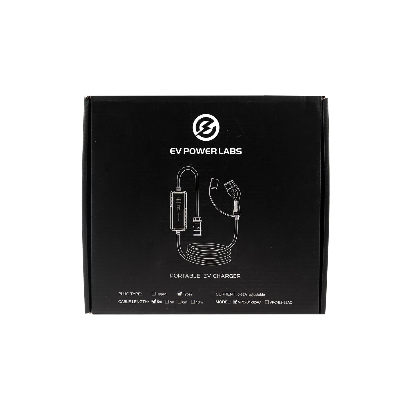 Type 2 Portable EV Charger | 6-32A(Adjustable) | CEE/Caravan Plug | EV Power Labs - Ev Power Labs