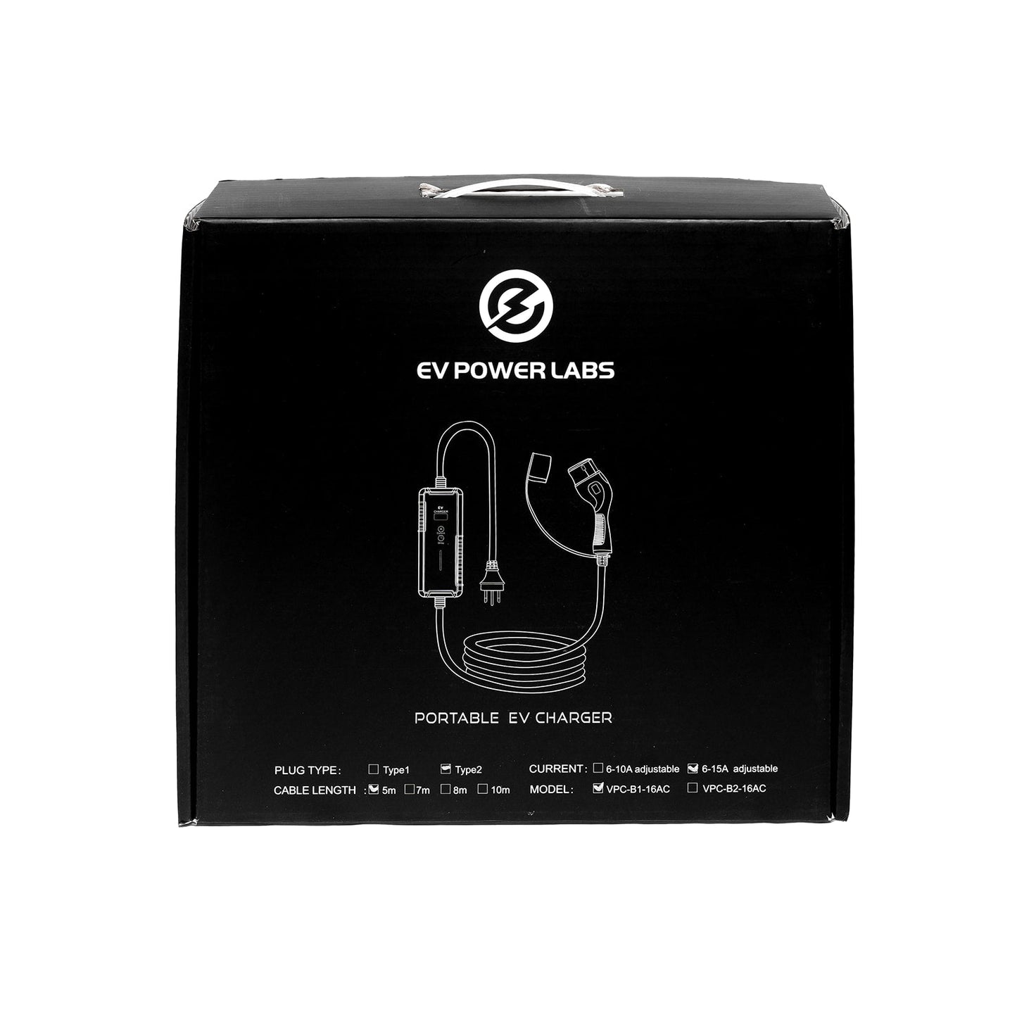 Type 2 Portable EV Charger w/ Screen | 6-15A (Adjustable) | EV Power Labs - Ev Power Labs